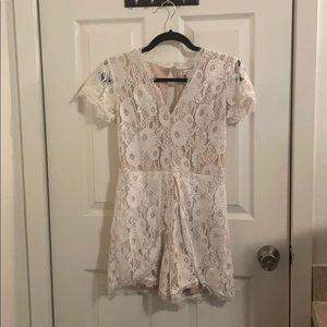 White lacy romper